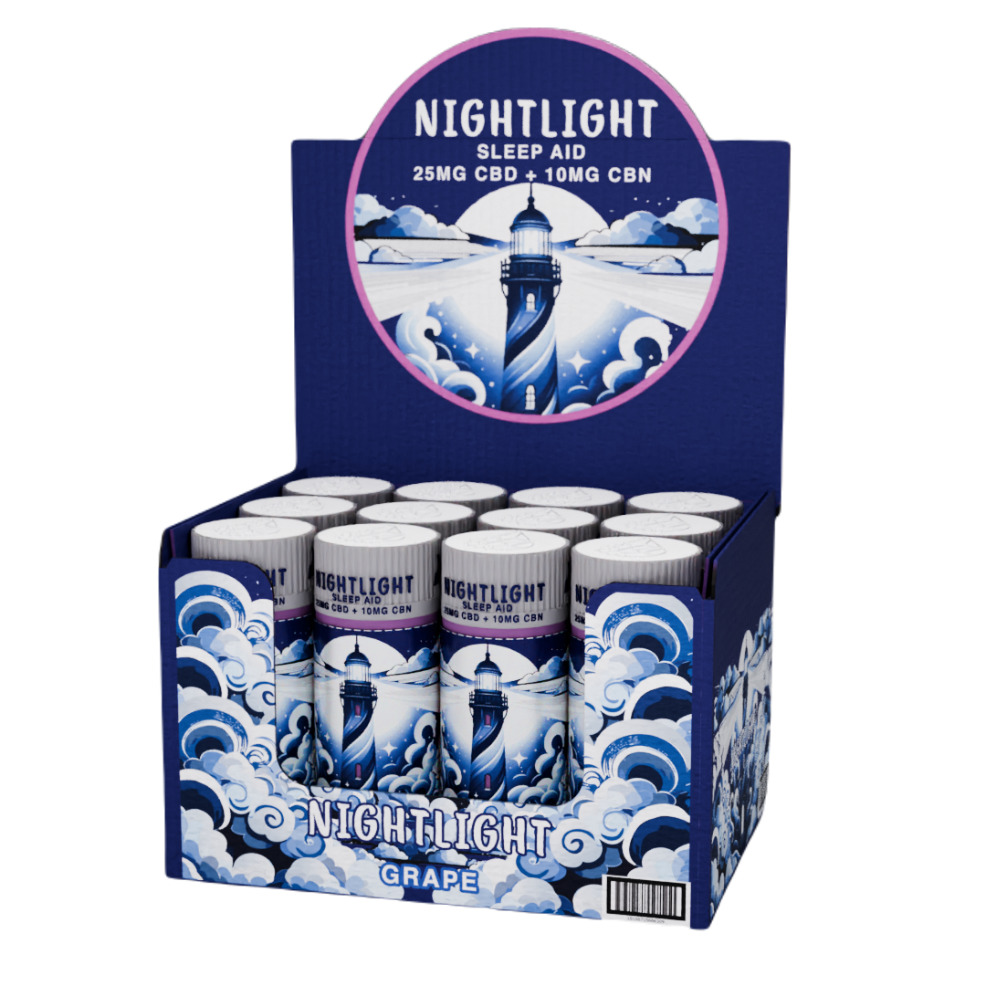 NightLight Sleep Aid Grape: 25 mg CBD + 10 mg CBN Beverage Carton